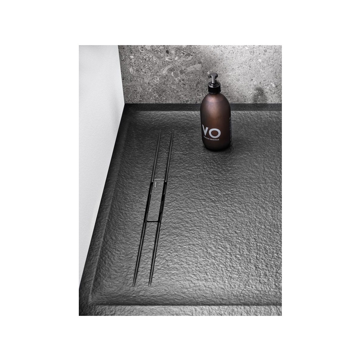 Receveur rectangulaire Geberit Sestra 90 x 70 Graphite Structure ardoise - GEBERIT 550.222.00.2 