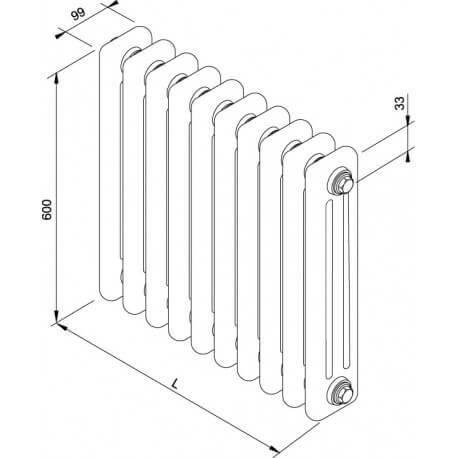 Radiateur électrique ACOVA - VUELTA sans régulation 1250W - inertie fluide - TMC6-125-090-SR