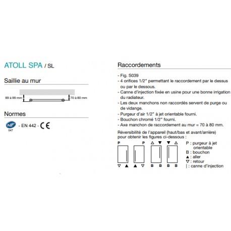 Sèche-serviette ACOVA - ATOLL Spa eau chaude 388W SL-080-050
