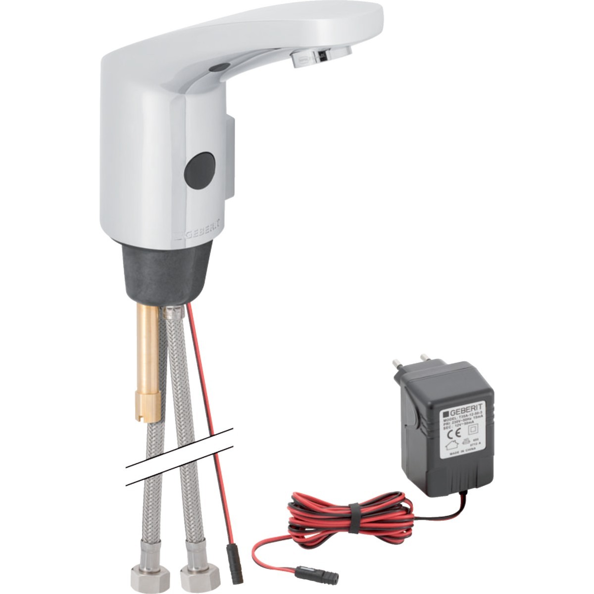 Robinetterie de lavabo Geberit type 185 alimentation sur secteur Chromé brilla - GEBERIT 116.155.21.1 
