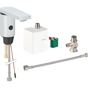 Robinetterie de lavabo Geberit type 186 alimentation par générateur Chromé bri - GEBERIT 116.366.21.1 
