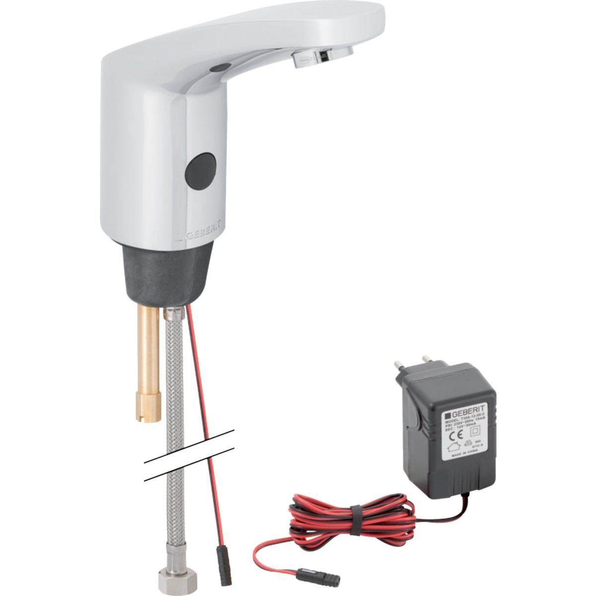 Robinetterie de lavabo Geberit type 185 alimentation sur secteur Chromé brilla - GEBERIT 116.135.21.1 