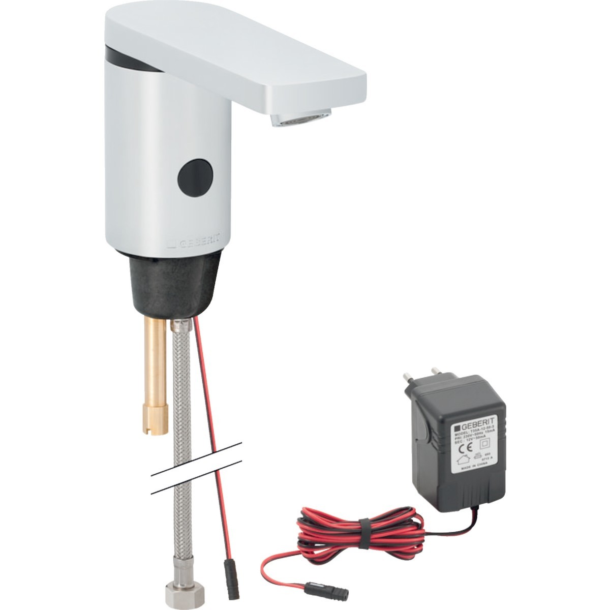 Robinetterie de lavabo Geberit type 186 alimentation sur secteur Chromé brilla - GEBERIT 116.136.21.1 