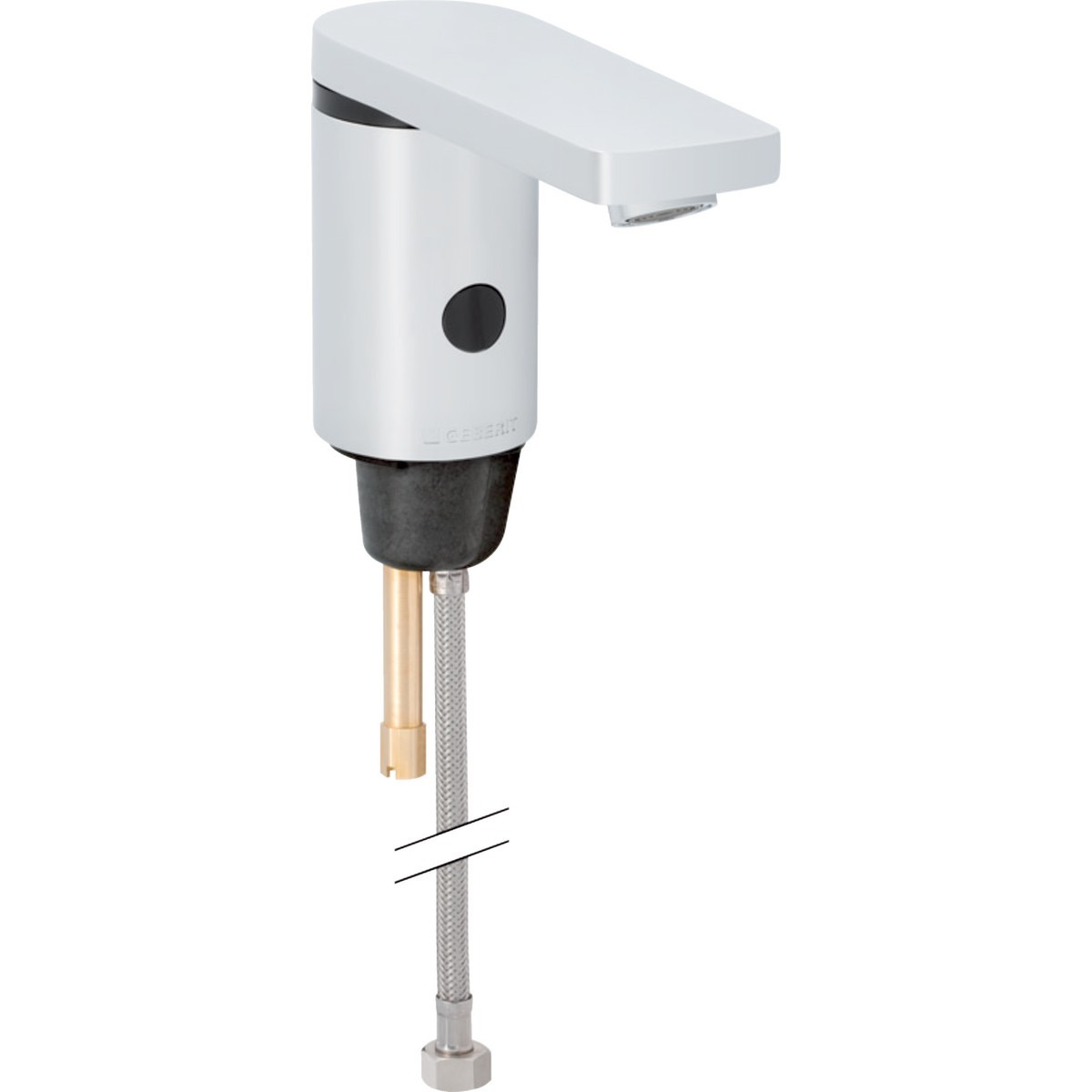 Robinetterie de lavabo Geberit type 186 alimentation par pile Chromé brillant - GEBERIT 116.236.21.1 