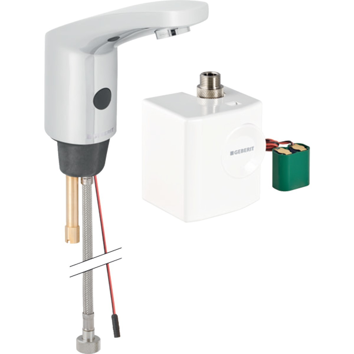 Robinetterie de lavabo Geberit type 185 alimentation par générateur Chromé bri - GEBERIT 116.335.21.1 