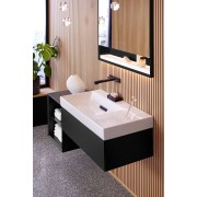 Robinetterie ONE design rect montage mural pr module à encastrer L22 noir - GEBERIT 116.465.14.1 