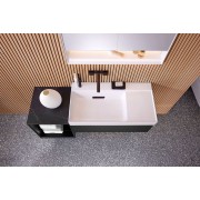 Robinetterie ONE design rect montage mural pr module à encastrer L22 noir - GEBERIT 116.465.14.1 