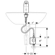 Robinetterie de lavabo Geberit type 185 alimentation par générateur Chromé bri - GEBERIT 116.335.21.1 