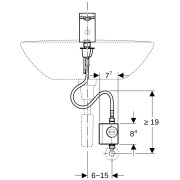 Robinetterie de lavabo Geberit type 186 alimentation par générateur Chromé bri - GEBERIT 116.336.21.1 