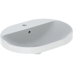 Vasque à encastrer Geberit VariForm oblong plage robinetterie 60x45 TP Blanc - GEBERIT 500.732.01.2 