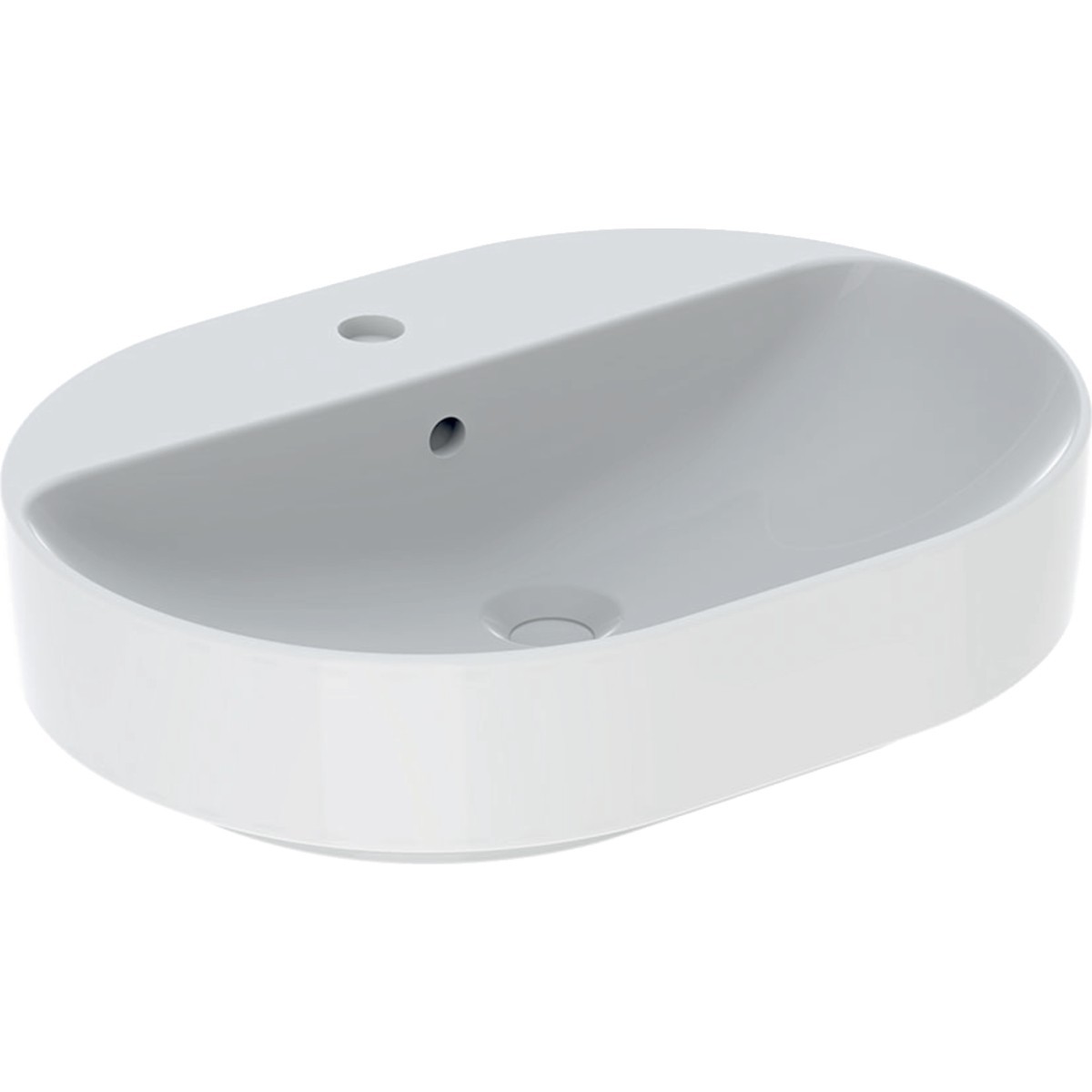 Vasque à poser Geberit VariForm obl plage rob. 60x45 trop-plein Blanc - GEBERIT 500.777.01.2 