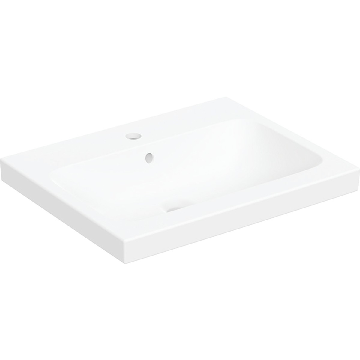 Vasque à poser Geberit iCon Light 60x48 trou robinetteri trop plein Blanc mat - GEBERIT 501.847.JT.1 