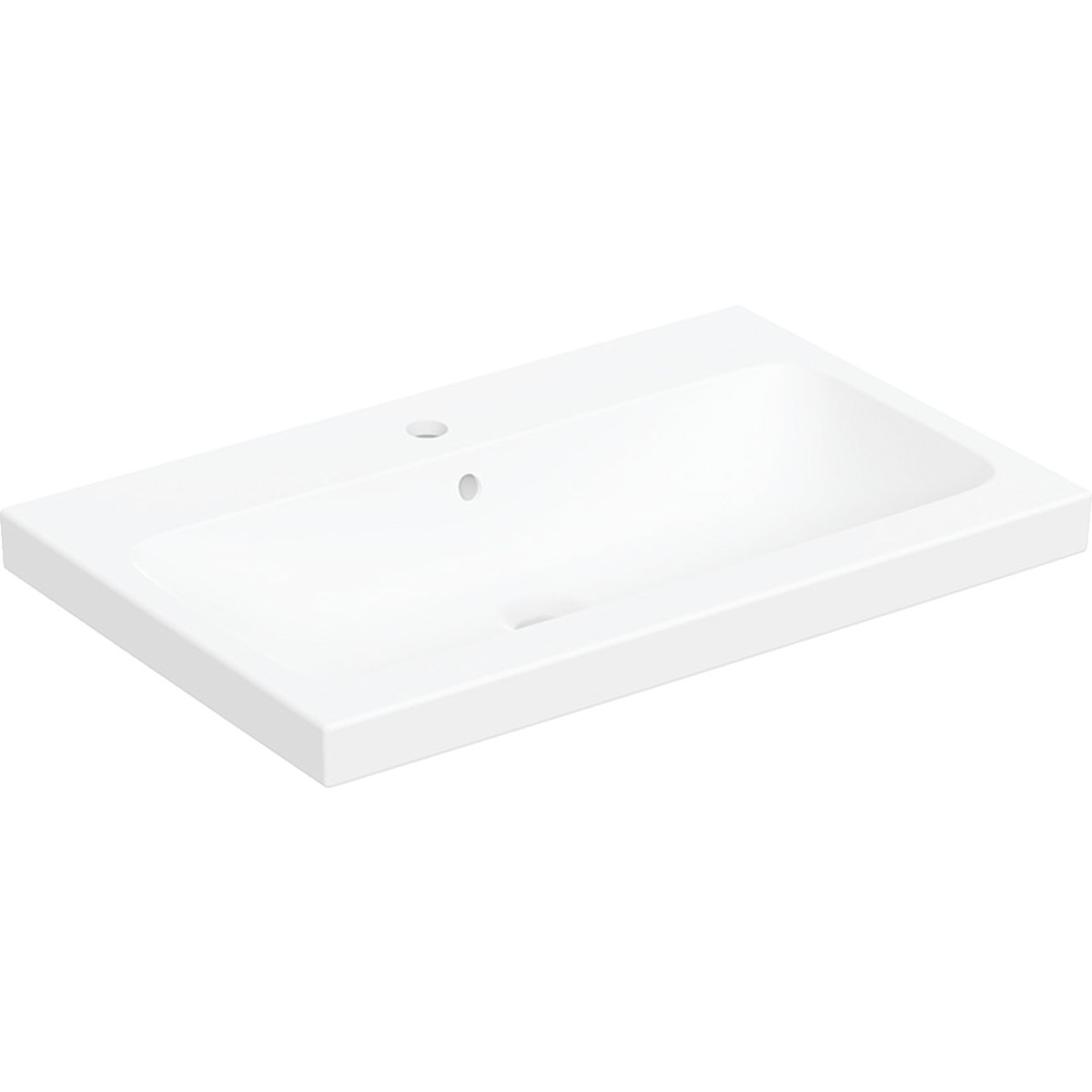 Vasque à poser Geberit iCon Light 75x48 trou robinetteri trop plein Blanc mat - GEBERIT 501.848.JT.1 