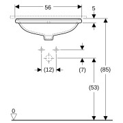 Vasque à enc. par dessous Geberit VariForm ov 50x46 trop-plein Blanc - GEBERIT 500.752.01.2 