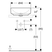 Vasque à poser Geberit VariForm ronde D 40 sans trop-plein Blanc - GEBERIT 500.768.01.2 