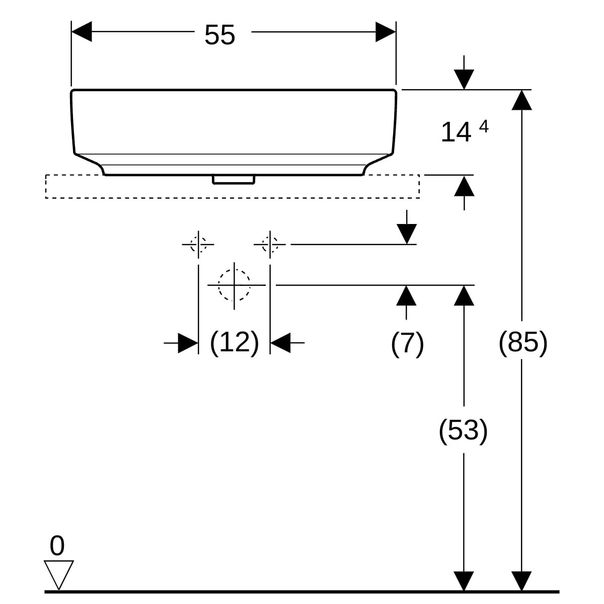Vasque à poser Geberit VariForm ov 55x40 sans trop-plein Blanc - GEBERIT 500.771.01.2 
