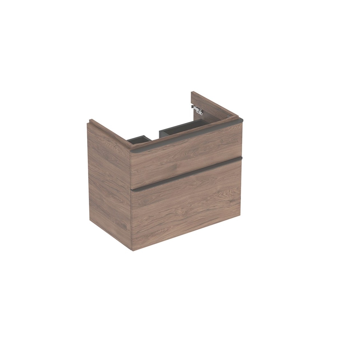 Meub. bas Geberit Smyle Square pour lav 2 tiroirs 73.4x61.7x47 Noyer - GEBERIT 500.353.JR.1 