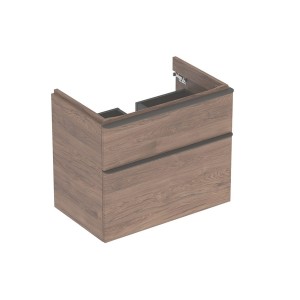 Meub. bas Geberit Smyle Square pour lav 2 tiroirs 73.4x61.7x47 Noyer - GEBERIT 500.353.JR.1 