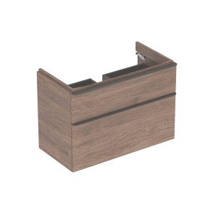 Meub. bas Geberit Smyle Square pour lav 2 tiroirs 88.4x61.7x47 Noyer - GEBERIT 500.354.JR.1 