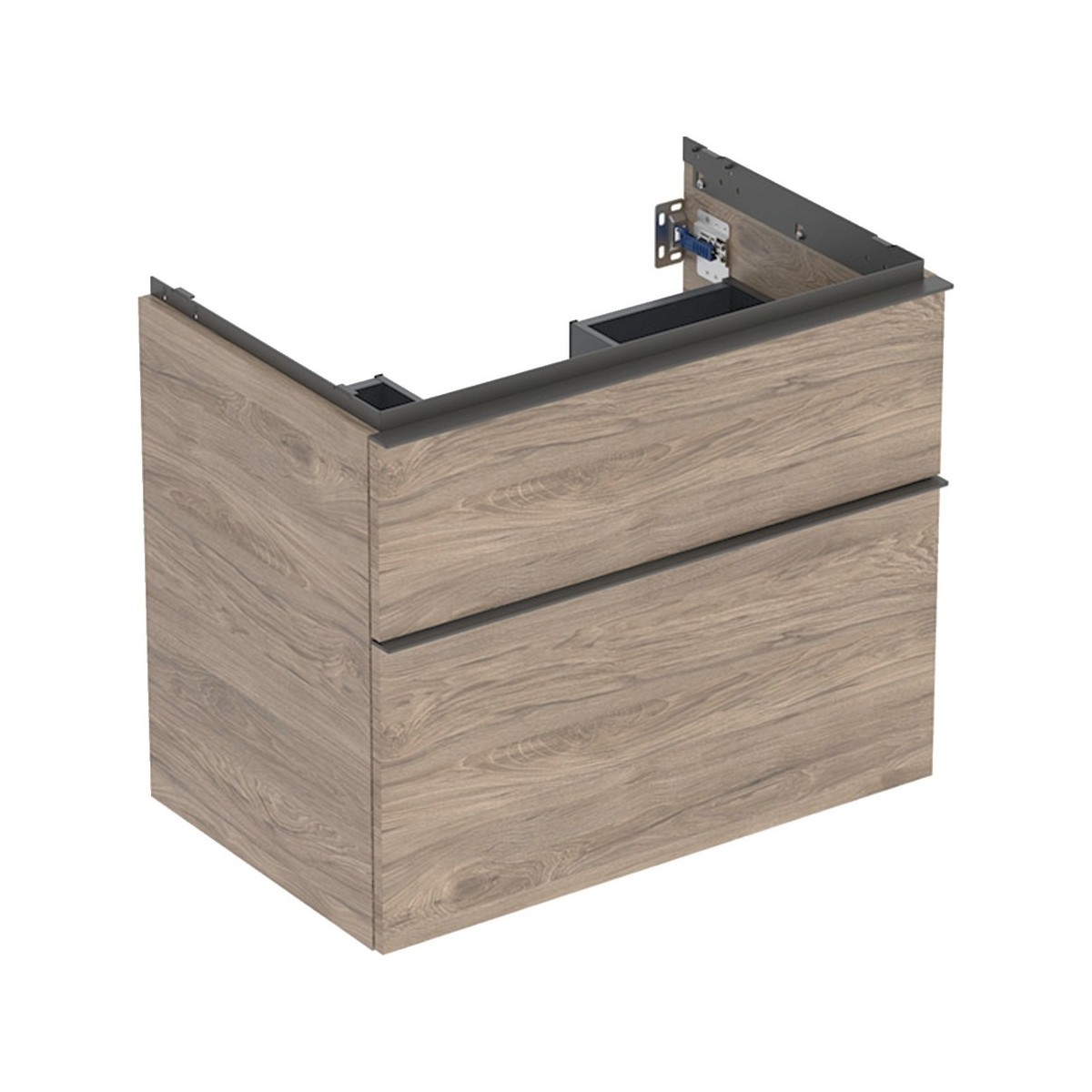 Meuble sous lavabo 75 cm Geberit iCon 2 tiroirs Noyer Carya - GEBERIT 502.304.JR.1 