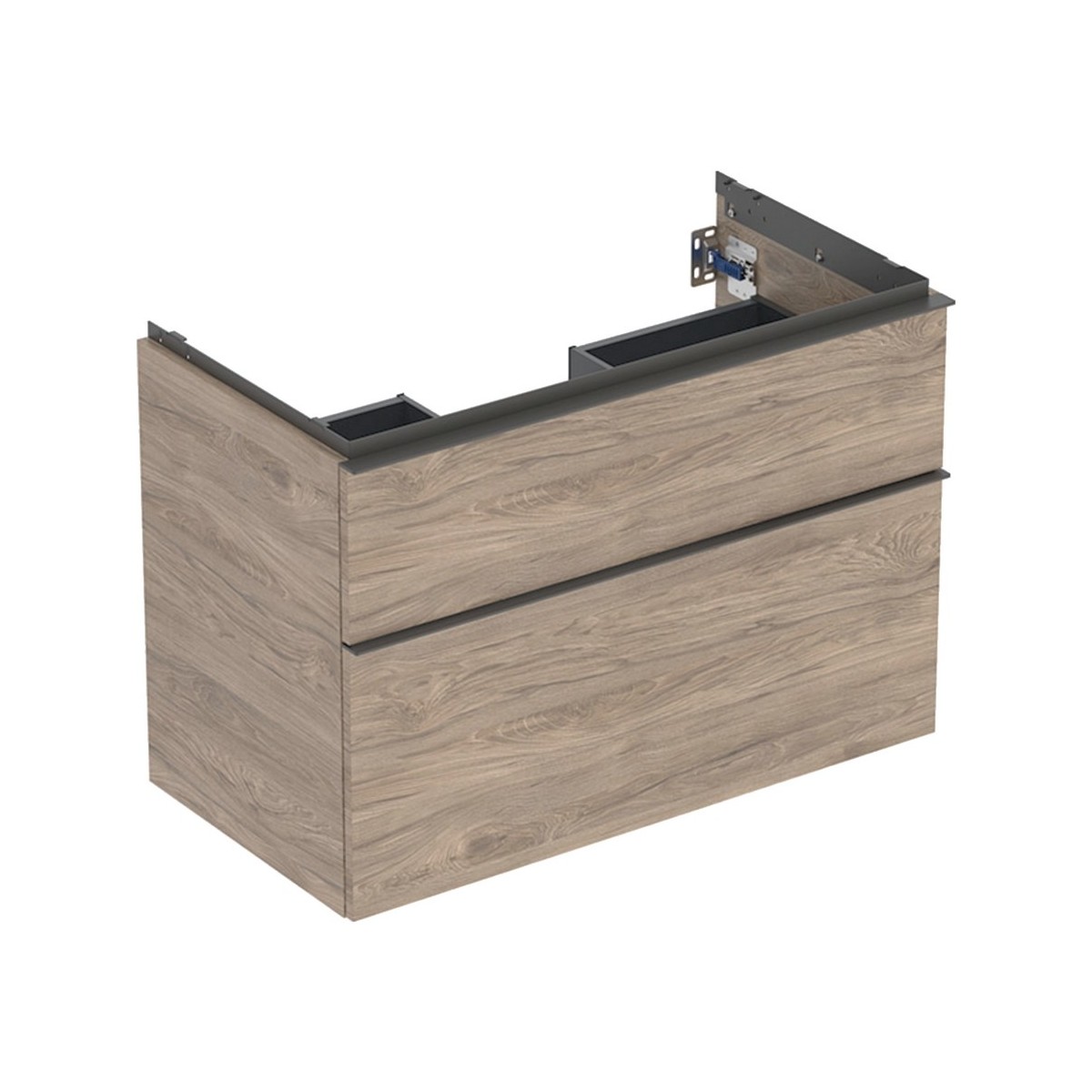 Meuble sous lavabo 90 cm Geberit iCon 2 tiroirs Noyer Carya - GEBERIT 502.305.JR.1 