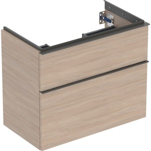 Meuble sous lavabo 75 cm compact Geberit iCon 2 tiroirs Chêne - GEBERIT 502.308.JH.1 
