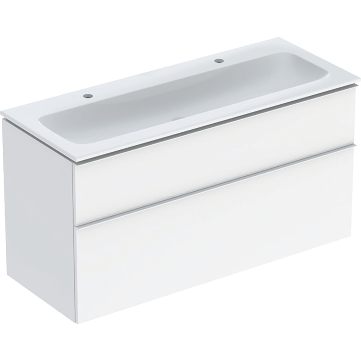 Pack lav slim 120 cm avc mbl Geberit iCon 2T et siphon poignée Blanc Blanc br. - GEBERIT 502.338.01.1 