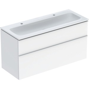 Pack lav slim 120 cm avc mbl Geberit iCon 2T et siphon poignée Blanc Blanc br. - GEBERIT 502.338.01.1 