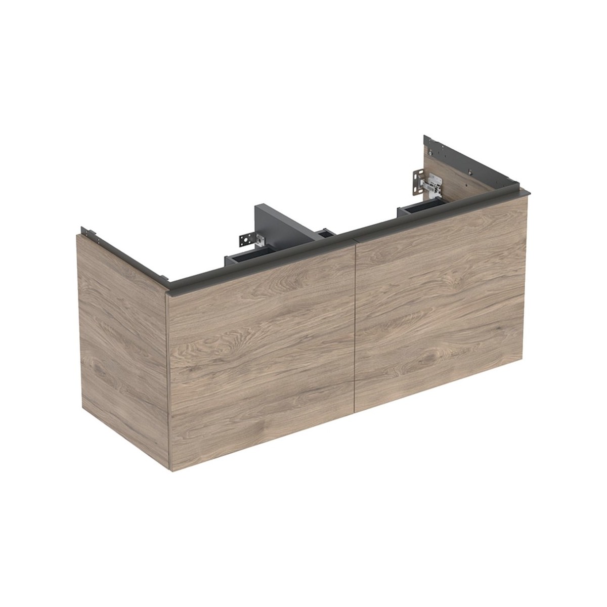 Meuble bas Geberit Acanto 2 tiroirs 2 tir anglaise lavabo 2C 120cm noyer car. - GEBERIT 503.007.JR.1 