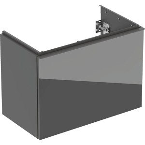 Meuble bas Geberit Acanto 1 tiroir 1 tir angl compact lavabo 75cm verre gris - GEBERIT 503.009.JK.2 