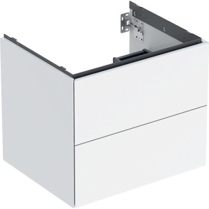 Meuble bas pour lavabo Geberit ONE 2 tiroirs L60cm P47cm Blanc brillant - GEBERIT 505.261.00.1 