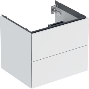 Meuble bas pour lavabo Geberit ONE 2 tiroirs L60cm P47cm Blanc mat - GEBERIT 505.261.00.2 