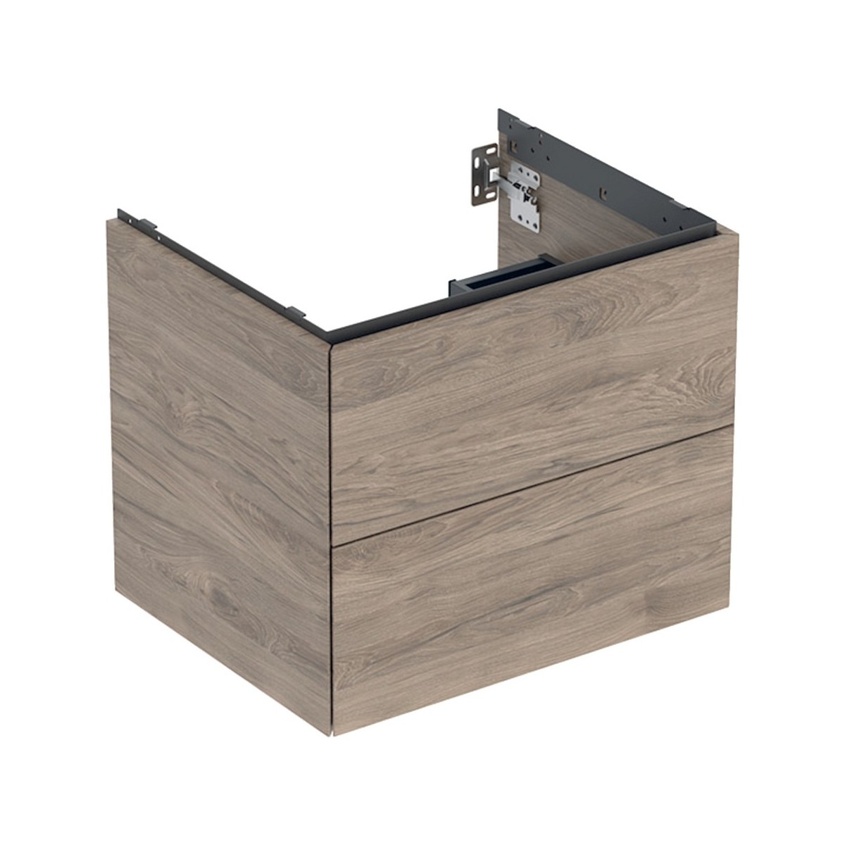 Meuble bas pour lavabo Geberit ONE 2 tiroirs L60cm P47cm Noyer carya - GEBERIT 505.261.00.6 