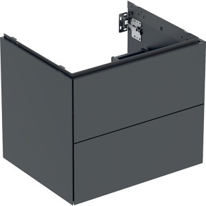 Meuble bas pour lavabo Geberit ONE 2 tiroirs L60cm P47cm Noir mat - GEBERIT 505.261.00.8 