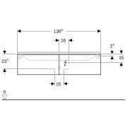 Meub. bas Geberit Xeno² pour lav minéral 2 tiroirs 139.5x35x47.3 Greige - GEBERIT 500.348.00.1 