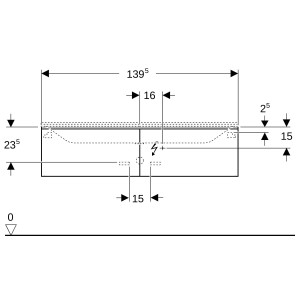 Meub. bas Geberit Xeno² pour lav minéral 2 tiroirs 139.5x35x47.3 Greige - GEBERIT 500.348.00.1 