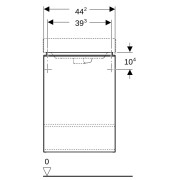 Meuble Geberit Smyle Square lave-mains ch. à dte. 44.2x61.7x35.6 Blanc brill. - GEBERIT 500.350.00.1 