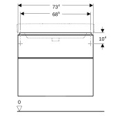 Meub. bas Geberit Smyle Square pour lav 2 tiroirs 73.4x61.7x47 Noyer - GEBERIT 500.353.JR.1 