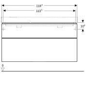Meub. bas Geberit Smyle Square pour lav double 2 tiroirs 118.4x61.7x47 Blanc - GEBERIT 500.356.00.1 
