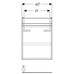 Meuble sous lave-mains 50 cm Geberit Renova Plan 1 porte Noyer Carya - GEBERIT 501.903.JR.1 