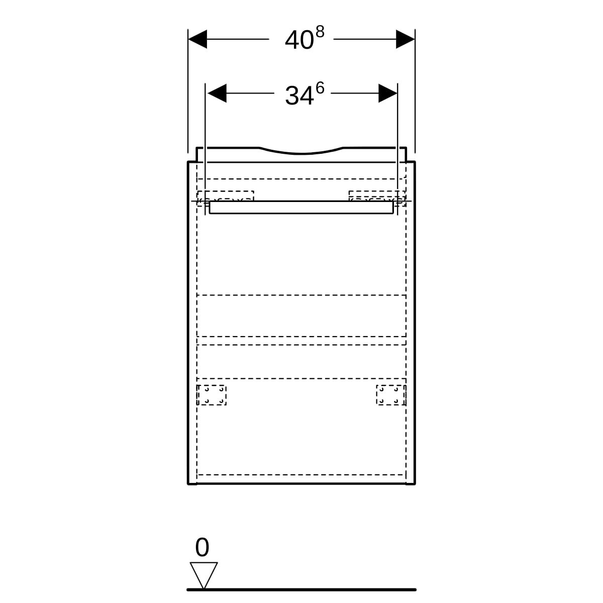 Meuble sous lave-mains 45 cm Geberit Renova Compact 1 porte Blanc brillant - GEBERIT 501.924.01.1 