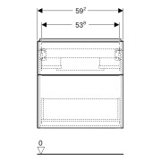 Meuble sous lavabo 60 cm compact Geberit iCon 2 tiroirs Noyer Carya - GEBERIT 502.307.JR.1 