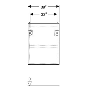 Meuble lave-mains Geberit Acanto 1 porte lave-mains 40cm gris velouté - GEBERIT 503.001.JK.1 
