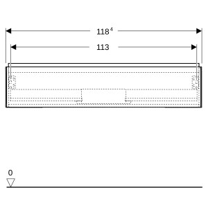 Meuble bas pour lavabo Geberit ONE 1 tiroir L120cm P47cm Chêne - GEBERIT 505.075.00.5 