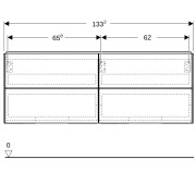 Meuble bas pour lavabo Geberit ONE 4 tiroirs L135cm P47cm Chêne - GEBERIT 505.266.00.5 