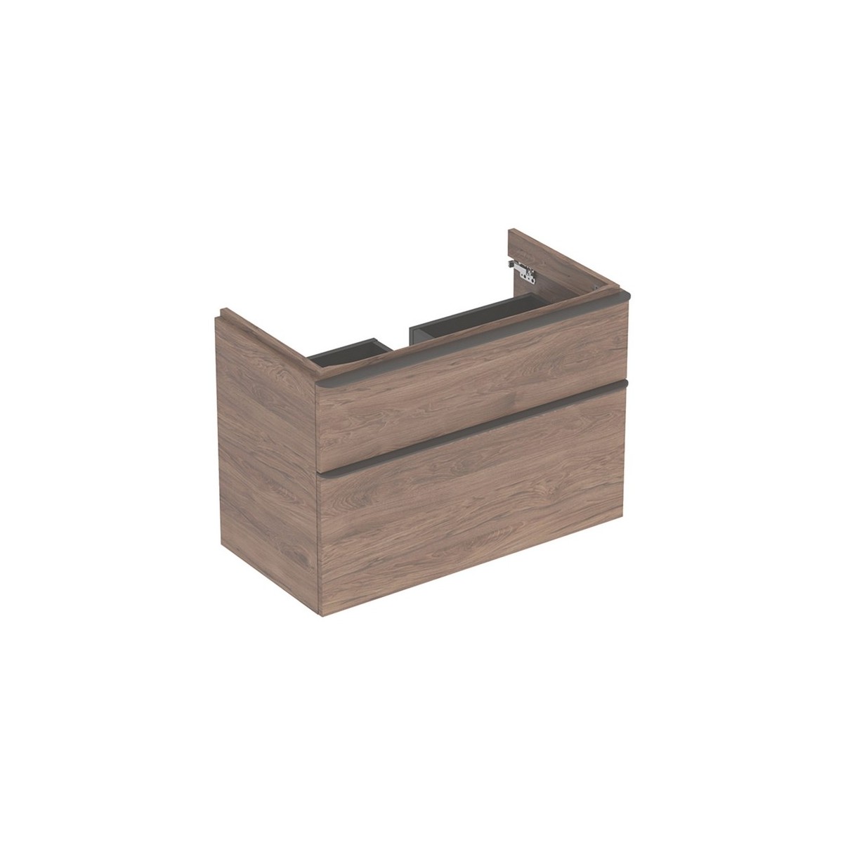 Meub. bas Geberit Smyle Square pour lav 2 tiroirs 88.4x61.7x47 Noyer - GEBERIT 500.354.JR.1 