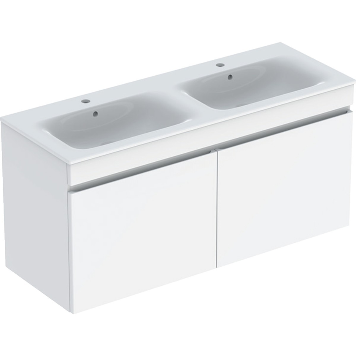 Pack lavabo slim 130 cm + meuble Geberit Renova Plan 1T 1T à l'angl. Blanc br. - GEBERIT 501.918.01.1 