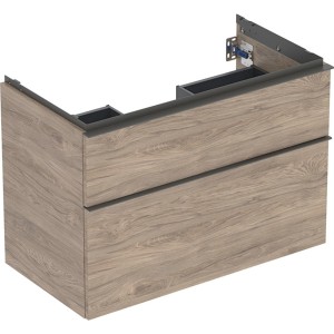 Meuble sous lavabo 90 cm Geberit iCon 2 tiroirs Noyer Carya - GEBERIT 502.305.JR.1 