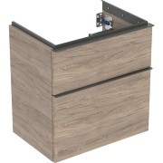 Meuble sous lavabo 60 cm compact Geberit iCon 2 tiroirs Noyer Carya - GEBERIT 502.307.JR.1 