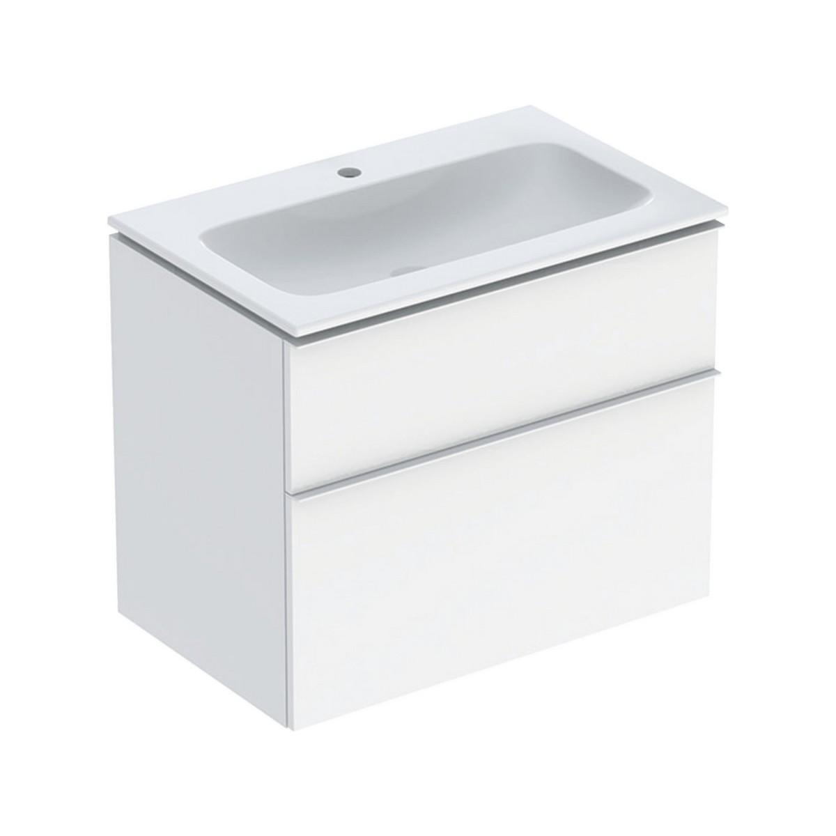 Pack lav slim 75 cm avc mbl Geberit iCon 2T et siphon poignée Blanc Blanc br. - GEBERIT 502.336.01.1 